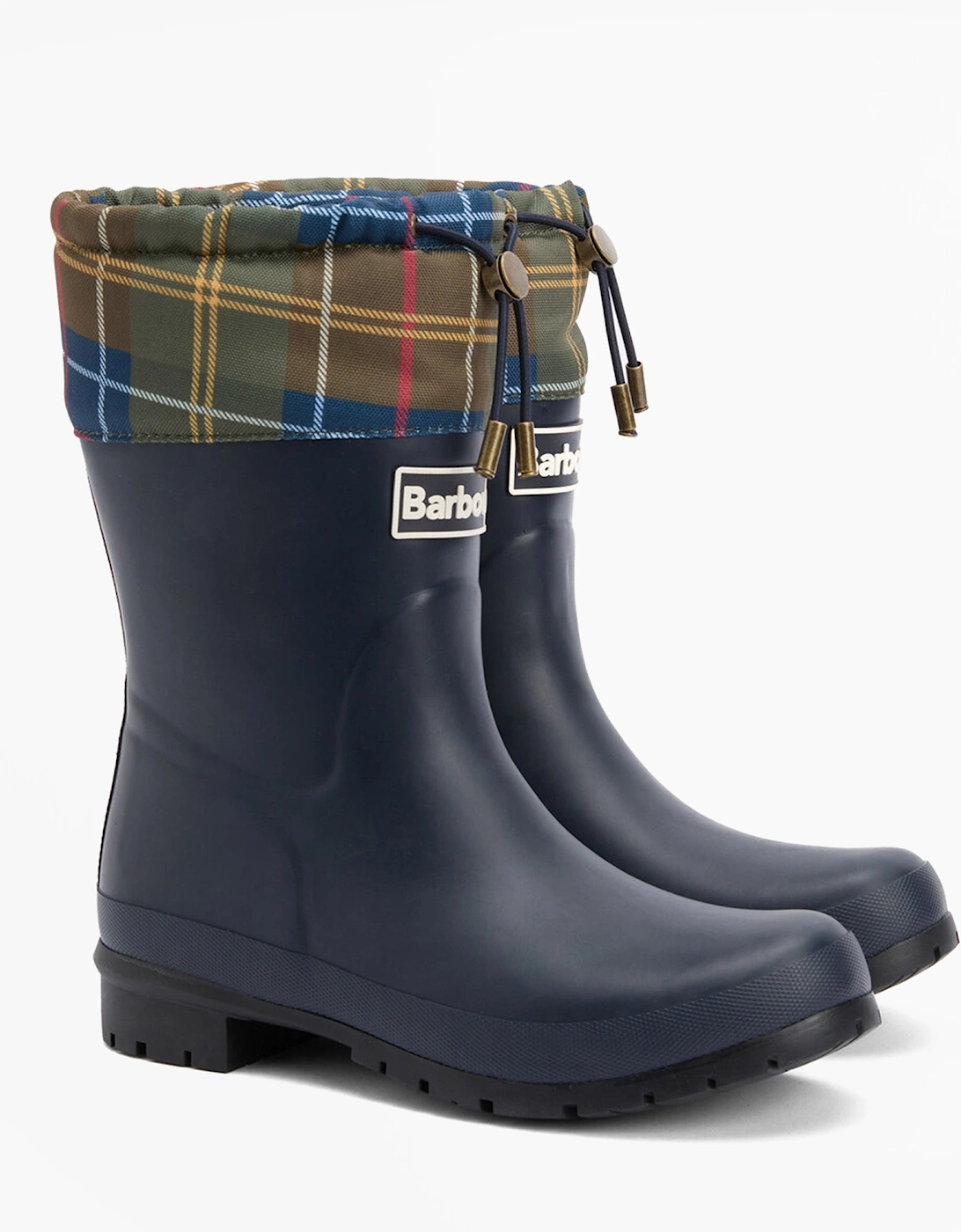 MOWBRAY Womens Mid Wellies Navy/Classic Tartan