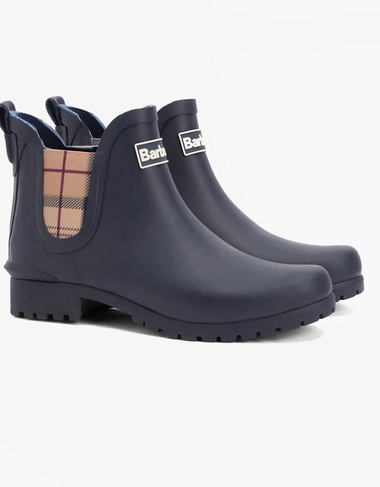 WILTON Womens Chelsea Wellies Navy/Hessian