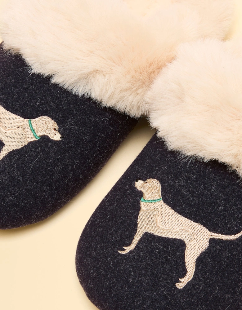 SLIPPET Womens Mule Slippers Navy