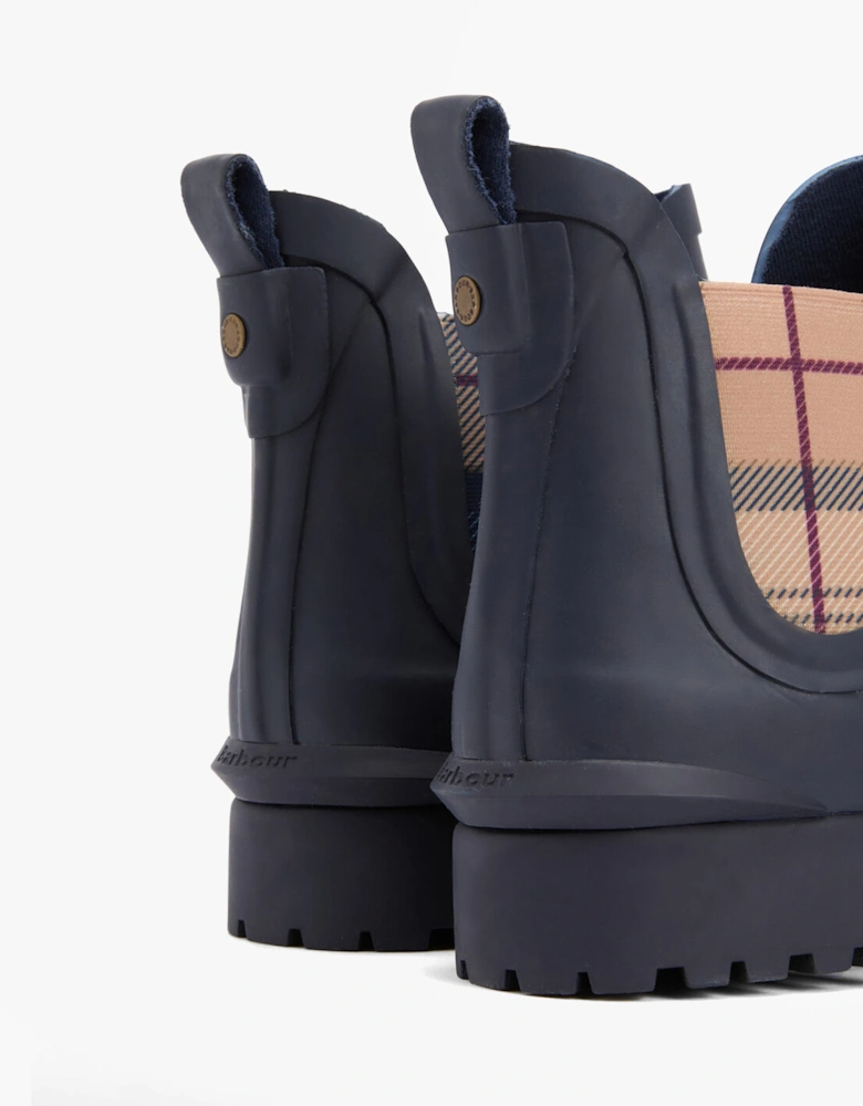 WILTON Womens Chelsea Wellies Navy/Hessian