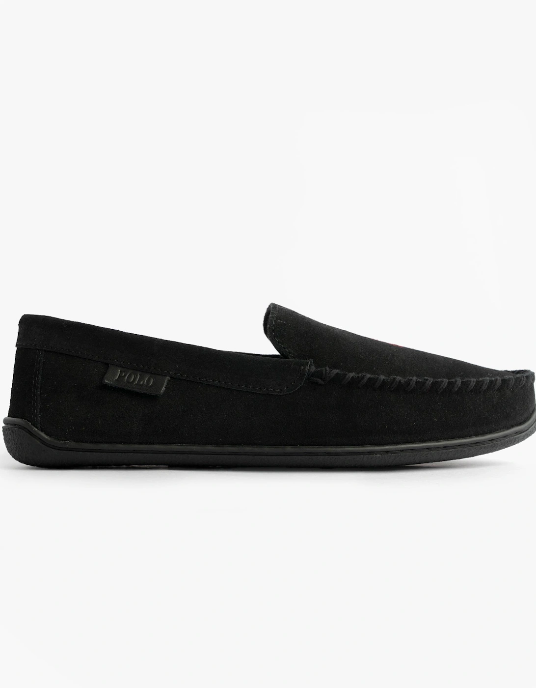 BRENAN Logo Mens Dress Suede Slippers Black/Wine, 8 of 7