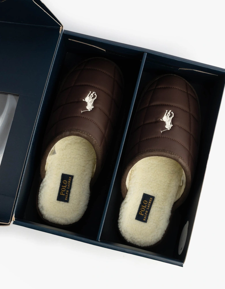 READ SCFF II Mens Mule Slippers Brown/Cream