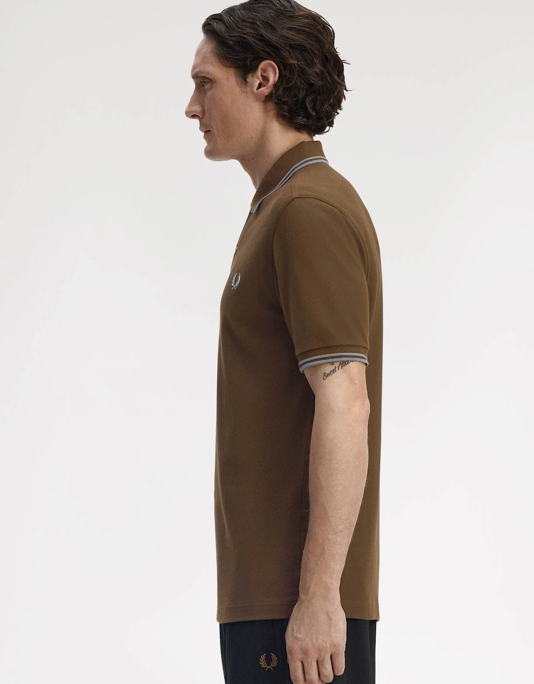 Mens Twin Tipped Signature Polo Shirt - Burnt Tobacco/Stockport Blue 49A