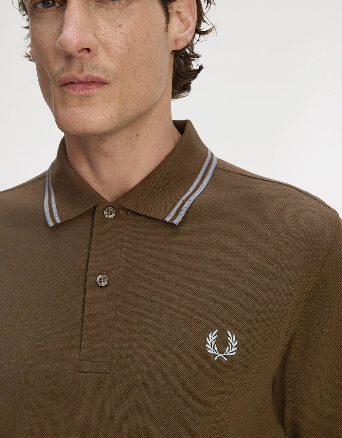 Mens Twin Tipped Signature Polo Shirt - Burnt Tobacco/Stockport Blue 49A