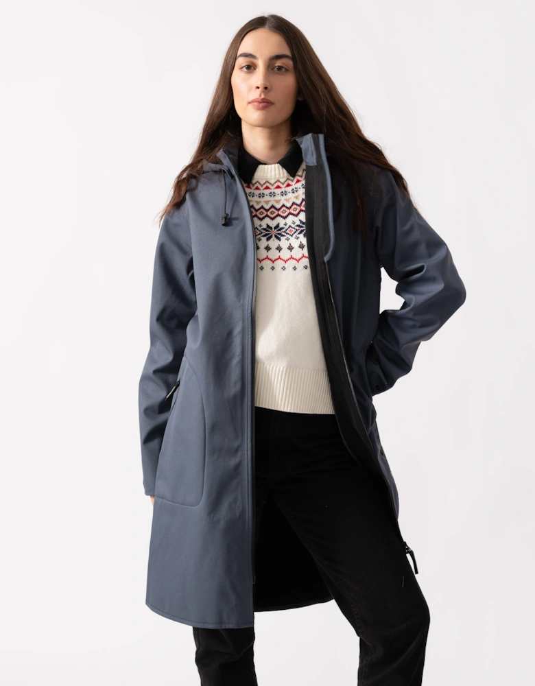 Rain Womens A-Line Softshell Raincoat - Ombre Blue 604