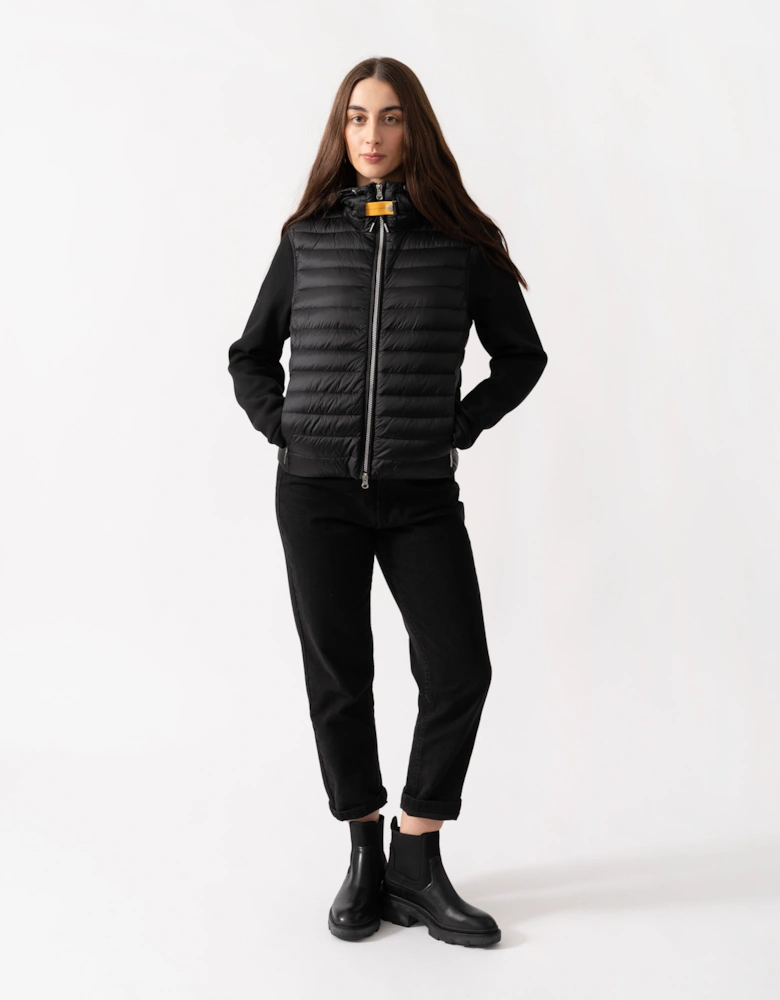 Susanna Womens Fleece/Nylon Hooded Jacket - Black 541