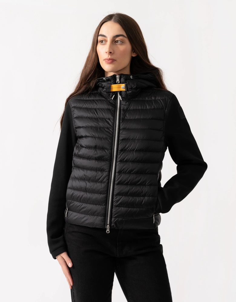 Susanna Womens Fleece/Nylon Hooded Jacket - Black 541