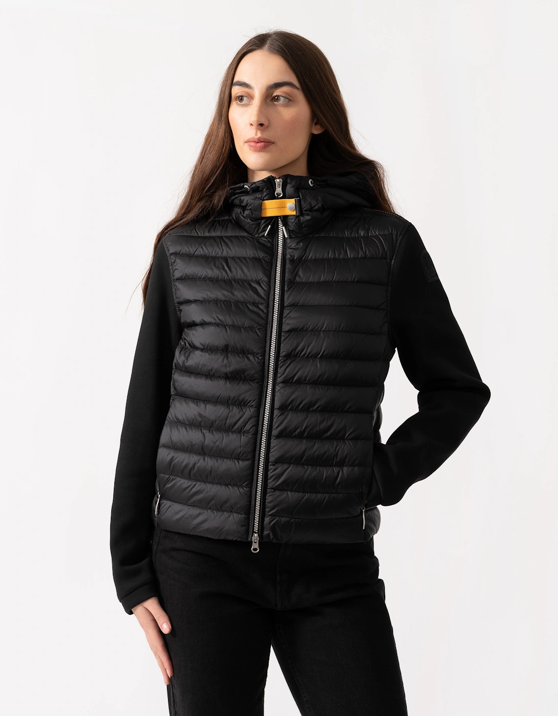 Parajumpers Women's Black Susanna Fleece/Nylon Hooded Jacket - 541  12 M
