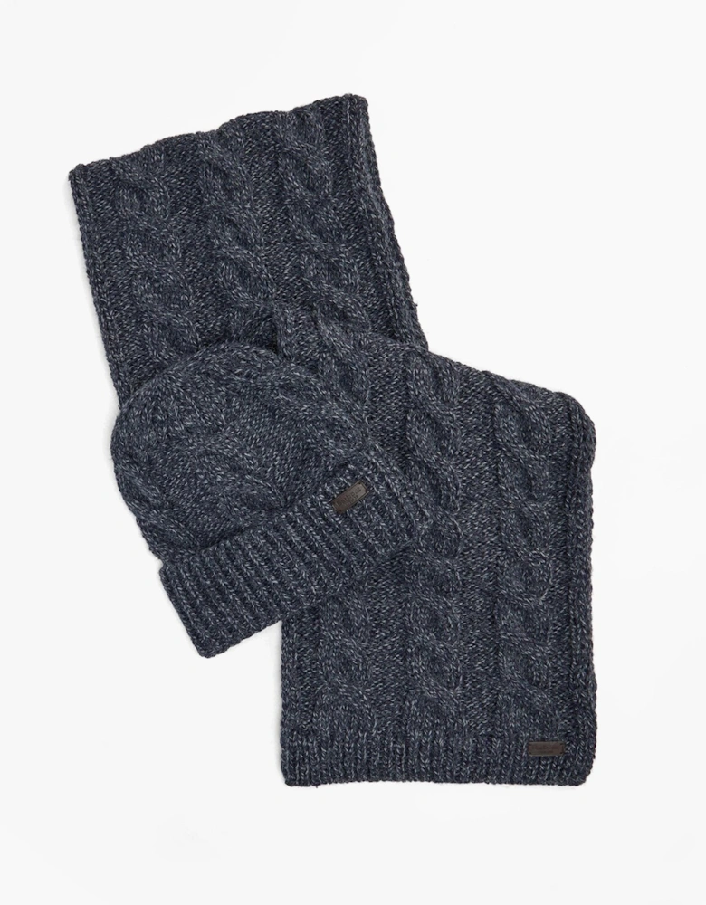 JESMOND BEANIE AND SCARF Gift Set Mens Beanie Navy