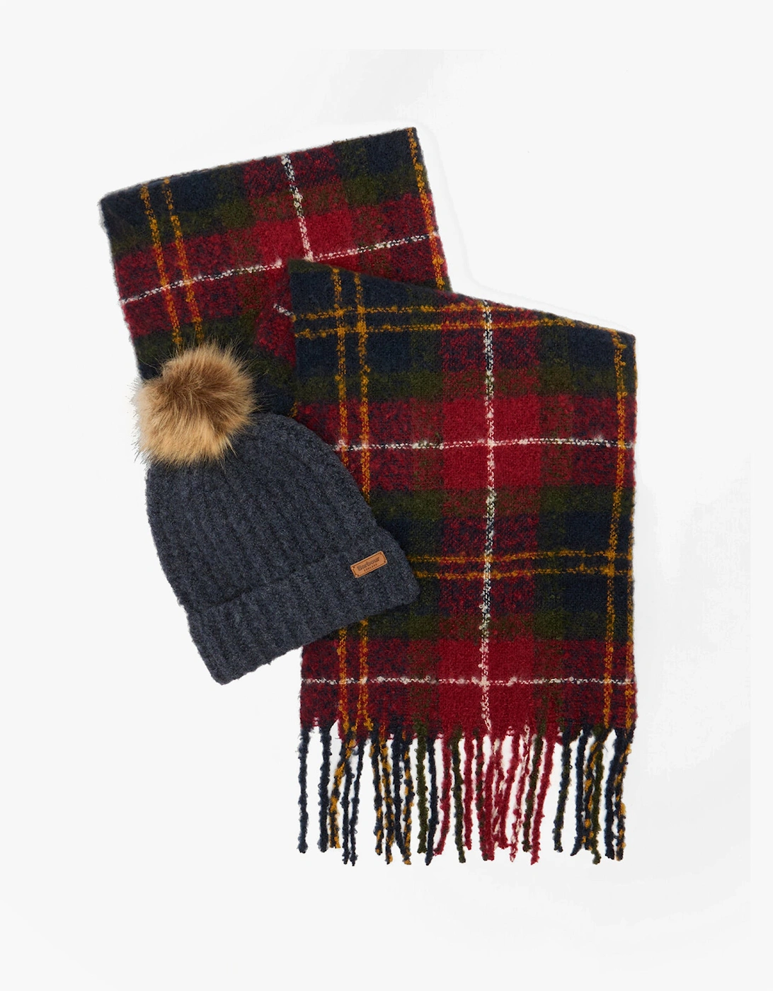 SALTBURN BEANIE & TARTAN SCARF Gift Set Womens Beanie Winterberry Tartan, 7 of 6