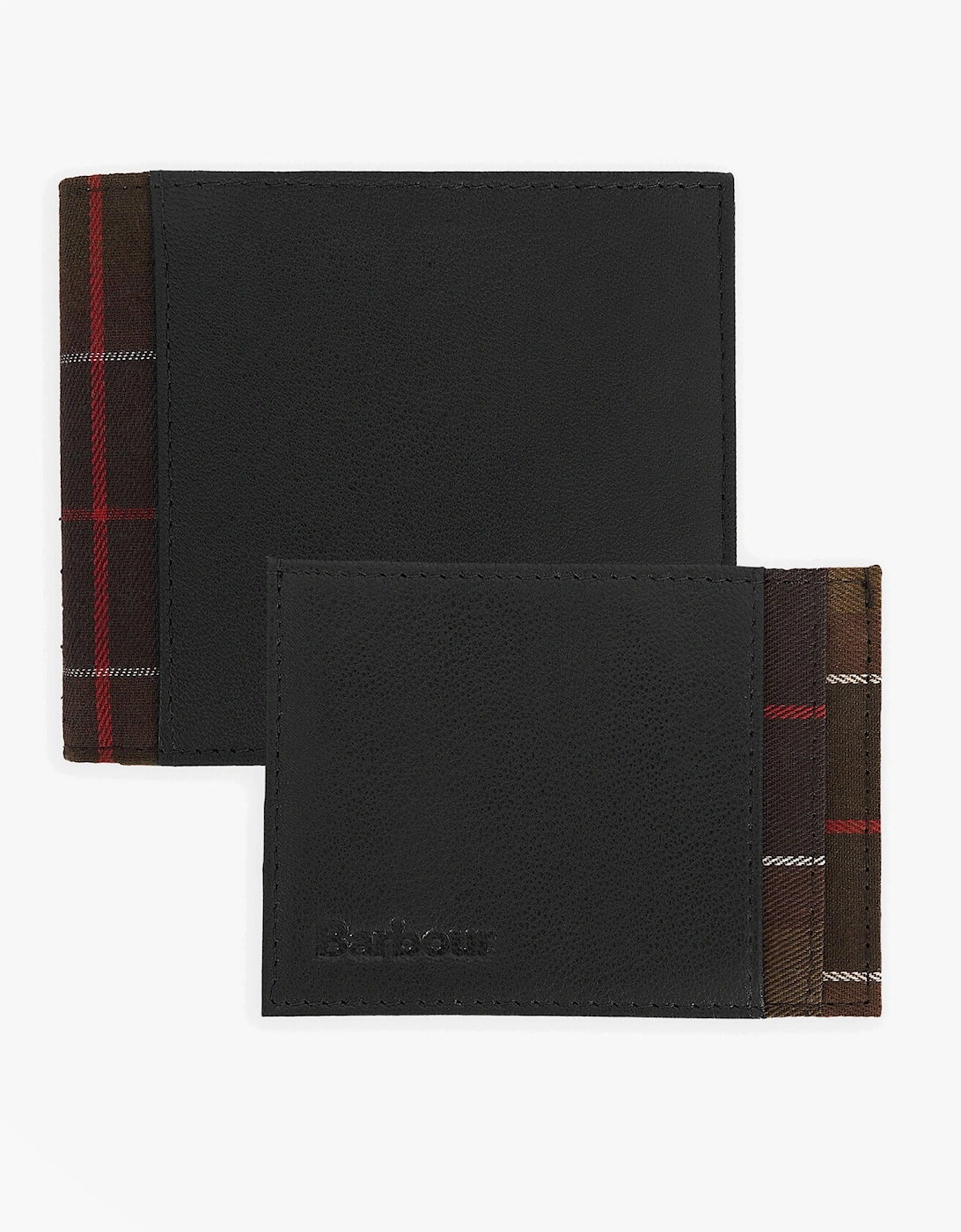 LEATHER/TARTAN WALLET & CARD HOLDER Gift Set Mens Wallet/Purse Black/Classic Tartan, 5 of 4