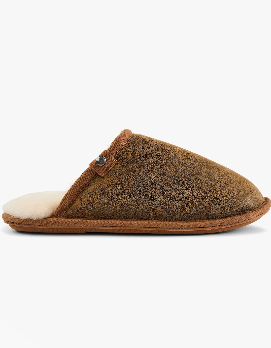 KIEFER Mens Mule Slippers Distressed Coffee, 9 of 8