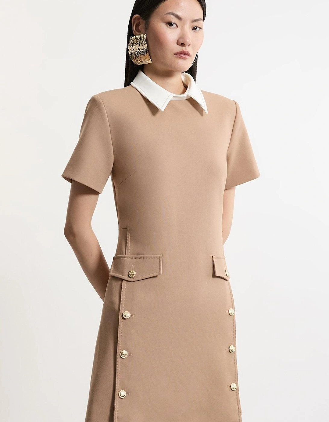 Petite Compact Stretch Formal Tailored Dress, 2 of 1