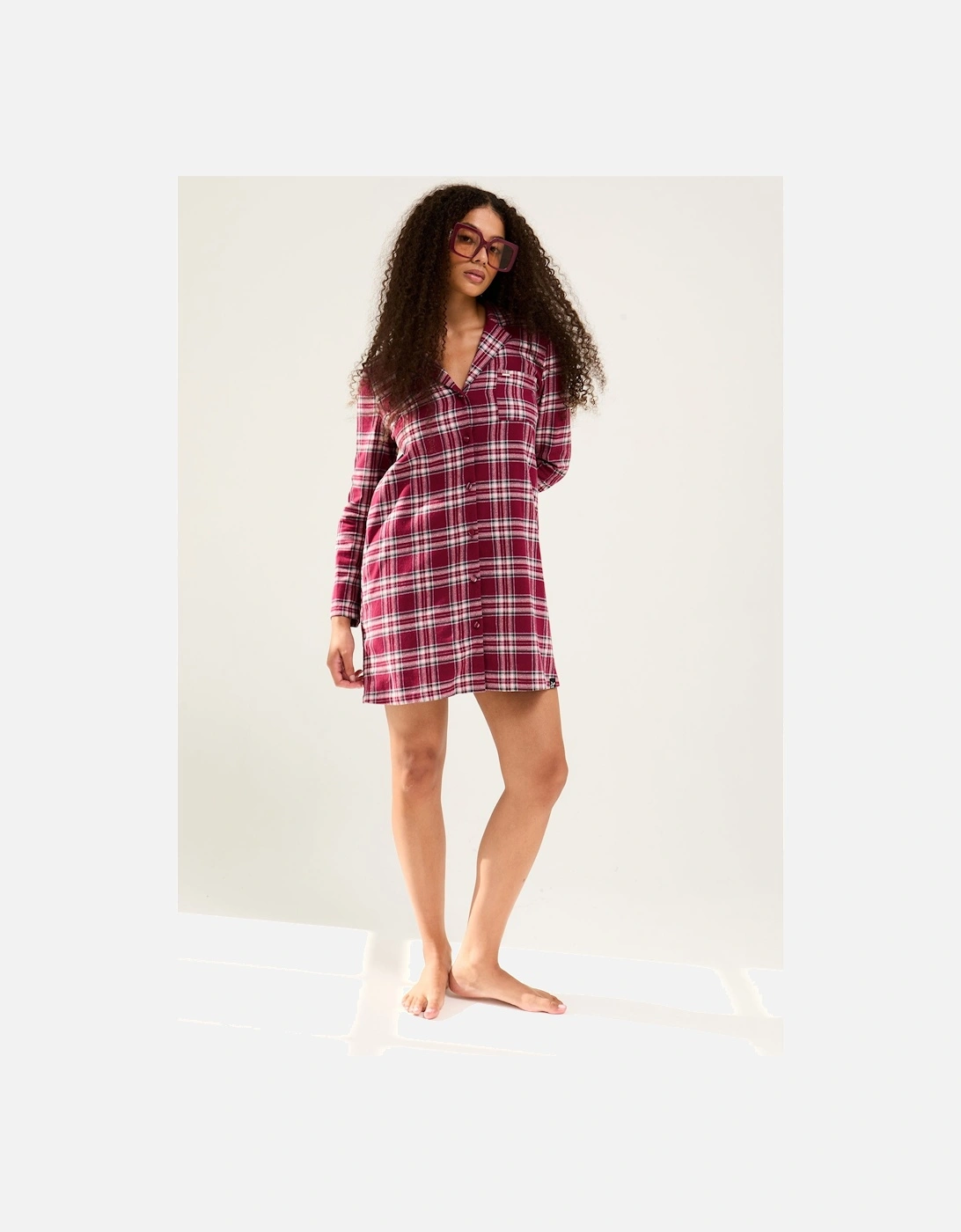 Plaid Nightshirt in Bordeaux, 5 of 4