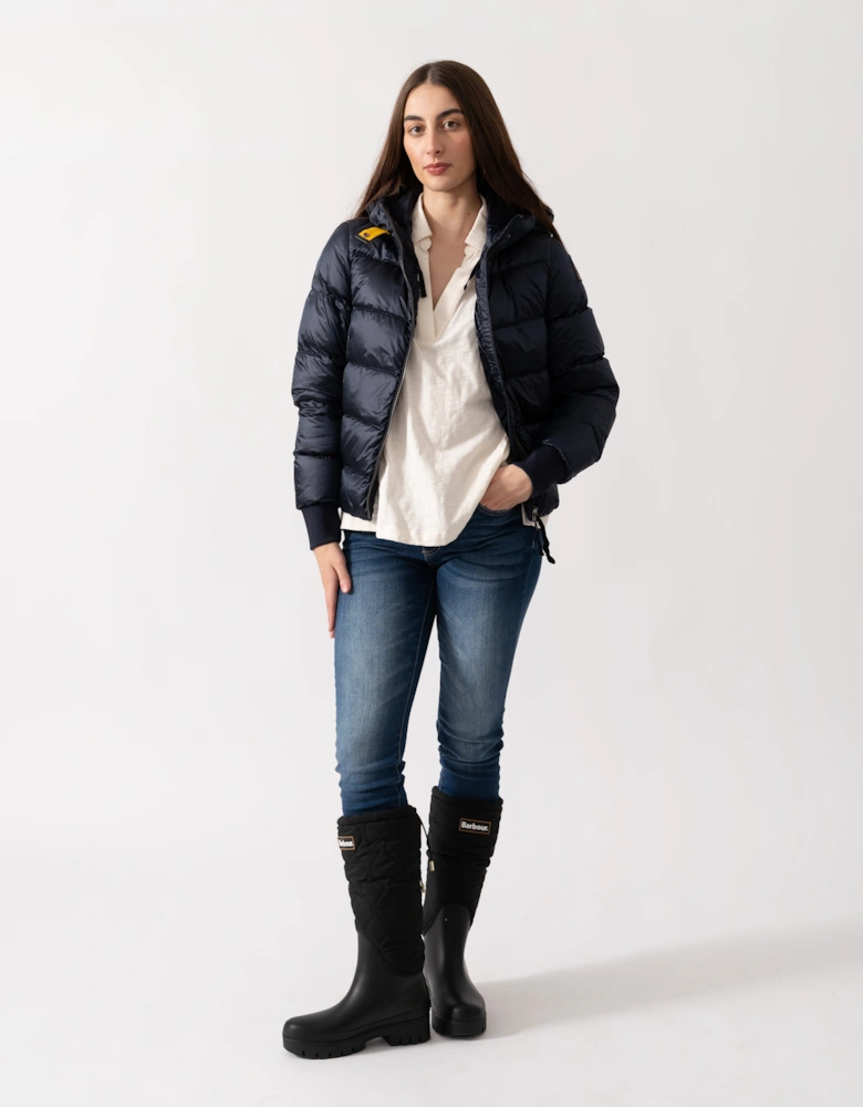 Mariah Womens Hooded Down Bomber - Blue Navy 316