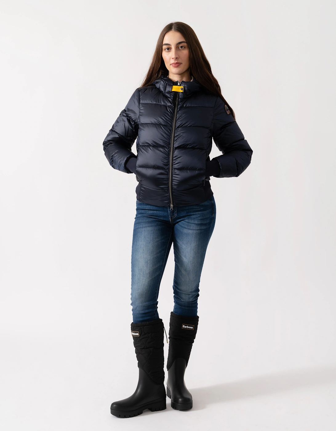 Mariah Womens Hooded Down Bomber - Blue Navy 316, 8 of 7