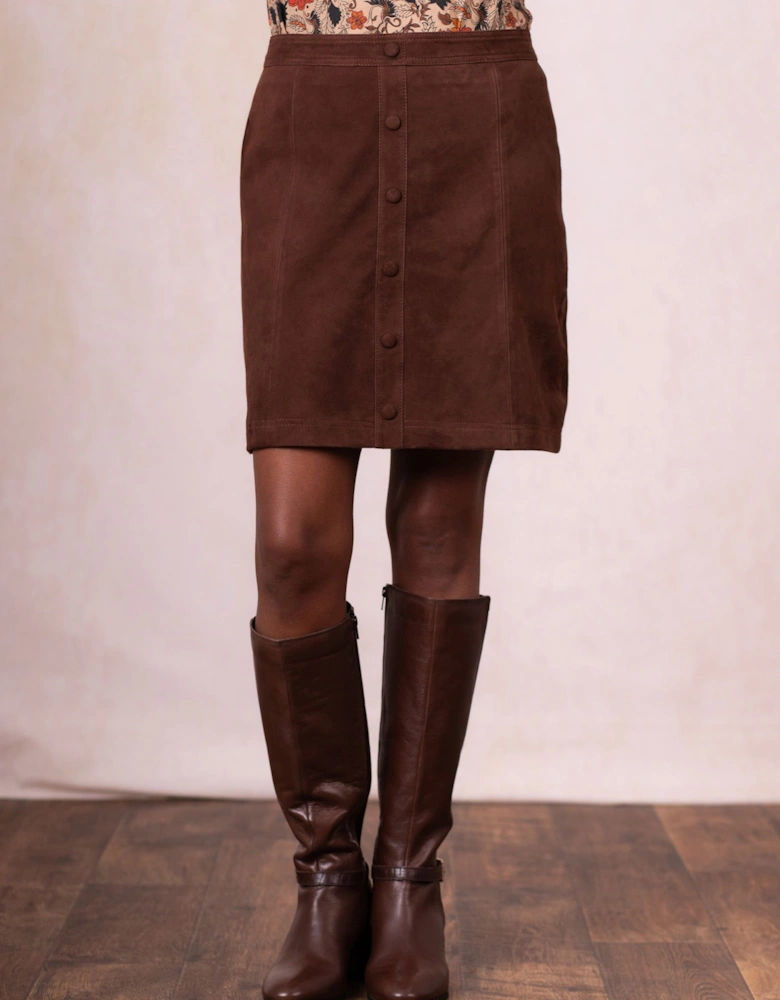 Suede A-Line Mini Skirt