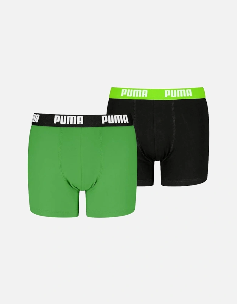 2-Pack Everyday Basic Boys' Boxer Briefs, Green/Black