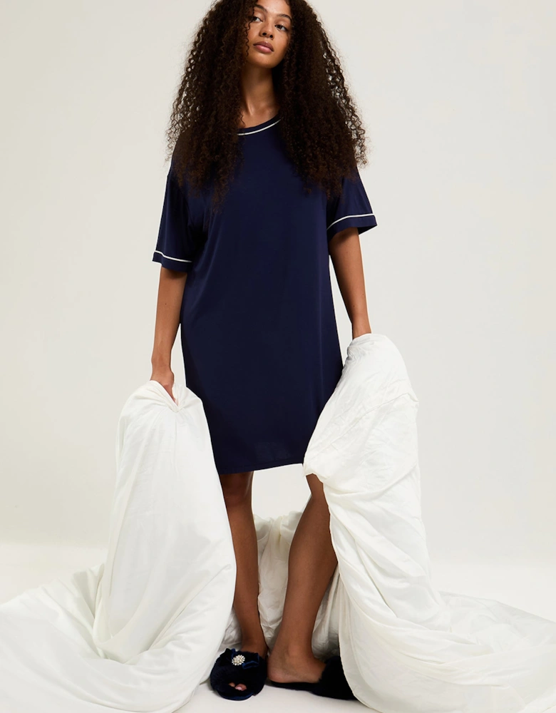 Bamboo Classic Tee Dress in Midnight