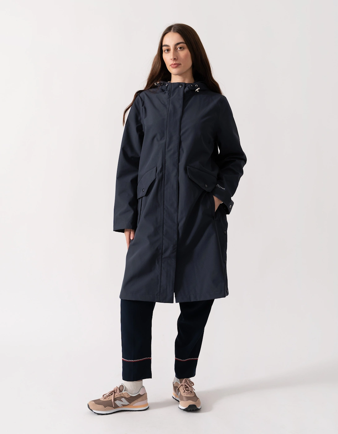 Daybreak Womens Long Softshell Raincoat - Dark Indigo 660