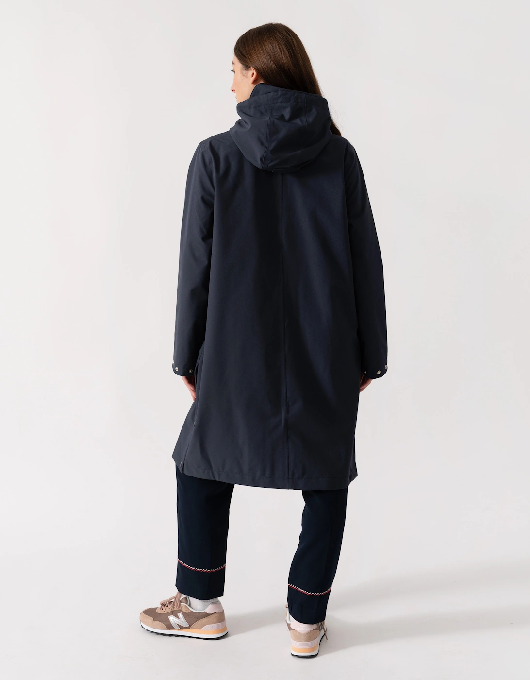 Daybreak Womens Long Softshell Raincoat - Dark Indigo 660