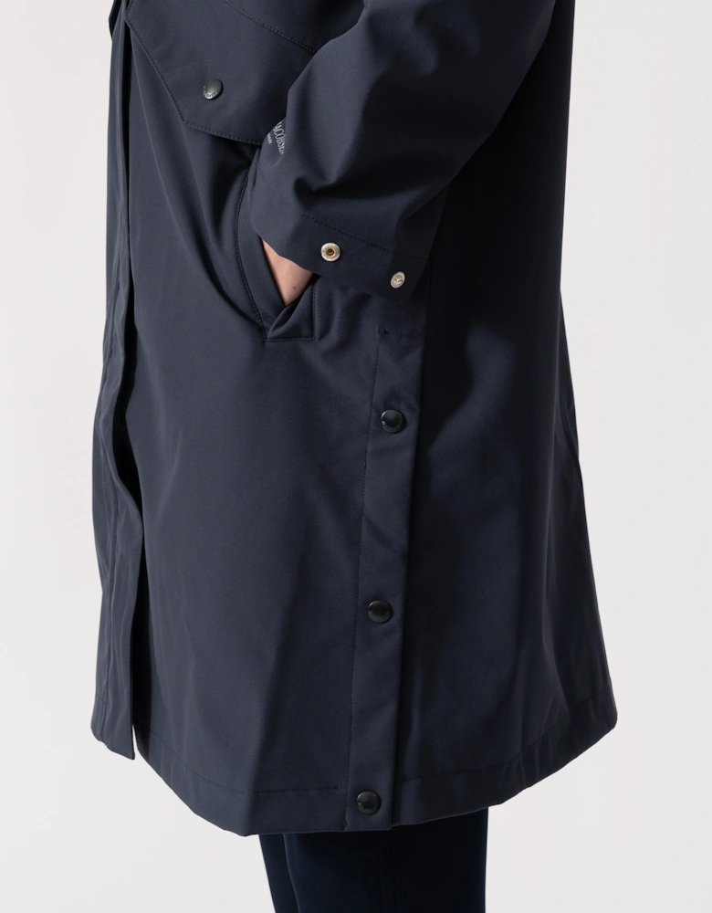 Daybreak Womens Long Softshell Raincoat - Dark Indigo 660