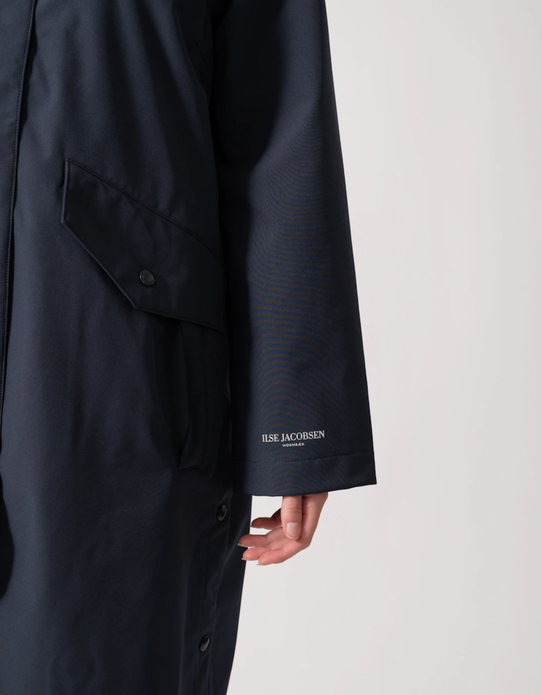 Daybreak Womens Long Softshell Raincoat - Dark Indigo 660