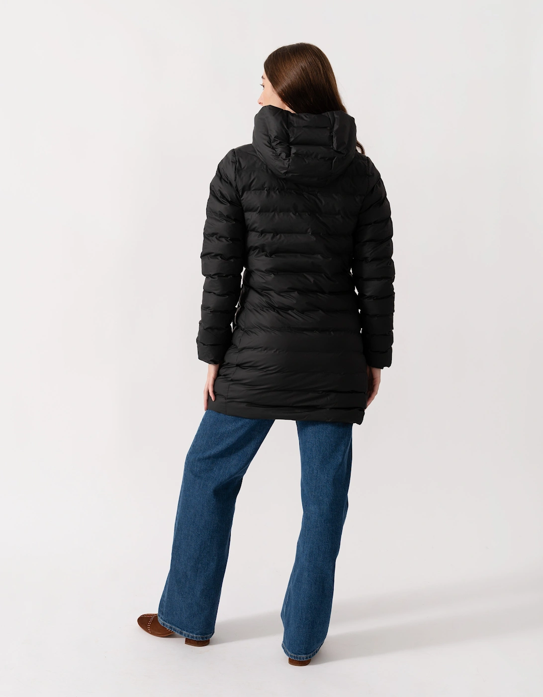 Lohja Womens Long Puffer Curve Jacket  - 01 Black