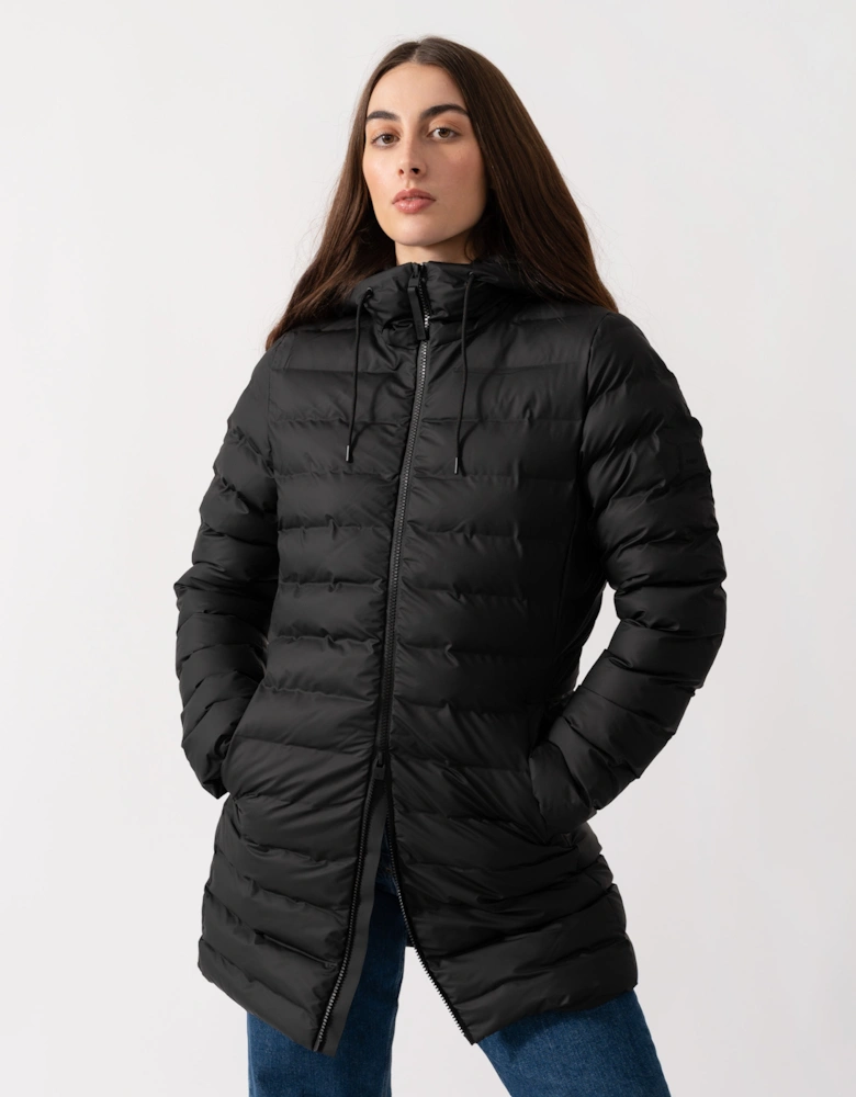 Lohja Womens Long Puffer Curve Jacket  - 01 Black