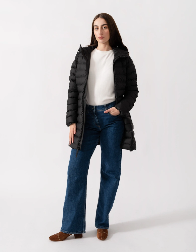 Lohja Womens Long Puffer Curve Jacket  - 01 Black