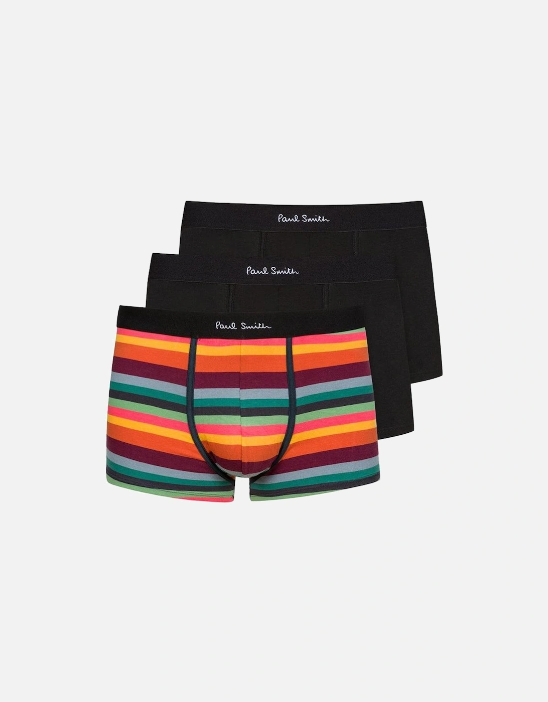 3-Pack Artist Stripe Boxer Trunks, Black/multi, 2 of 1