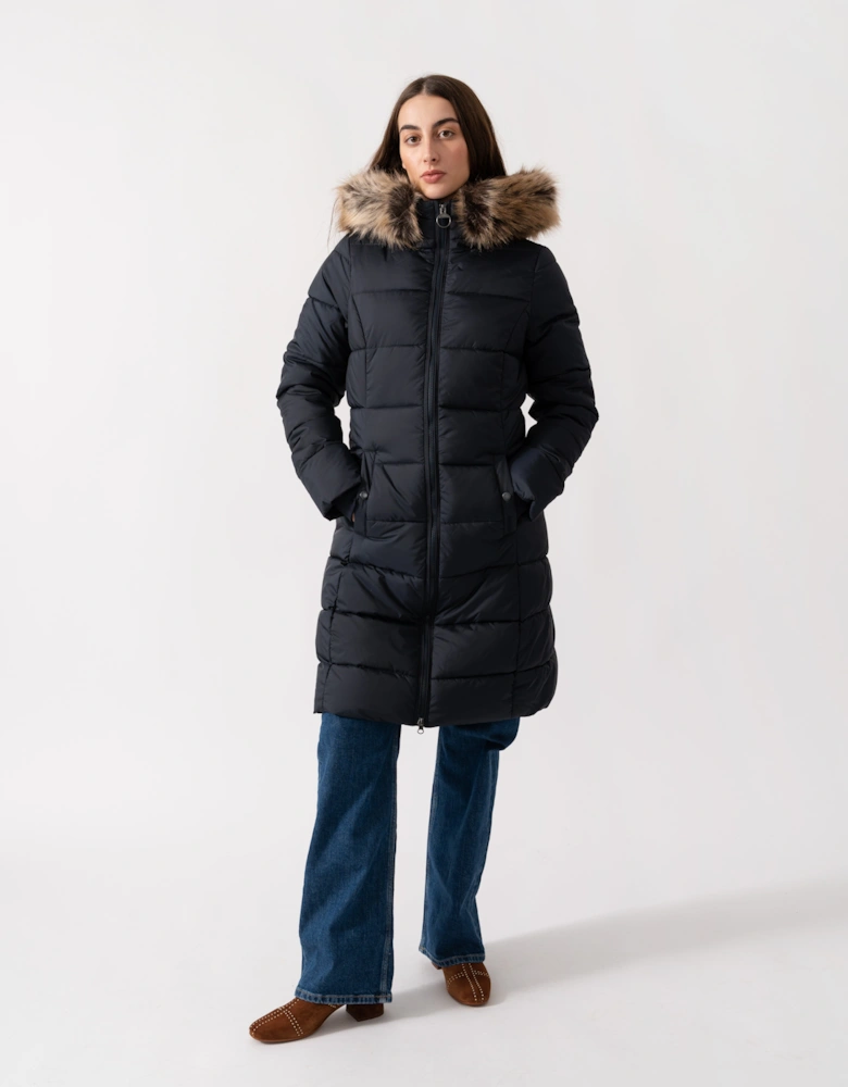 Rosoman Womens Long Puffer Jacket - Dark Navy
