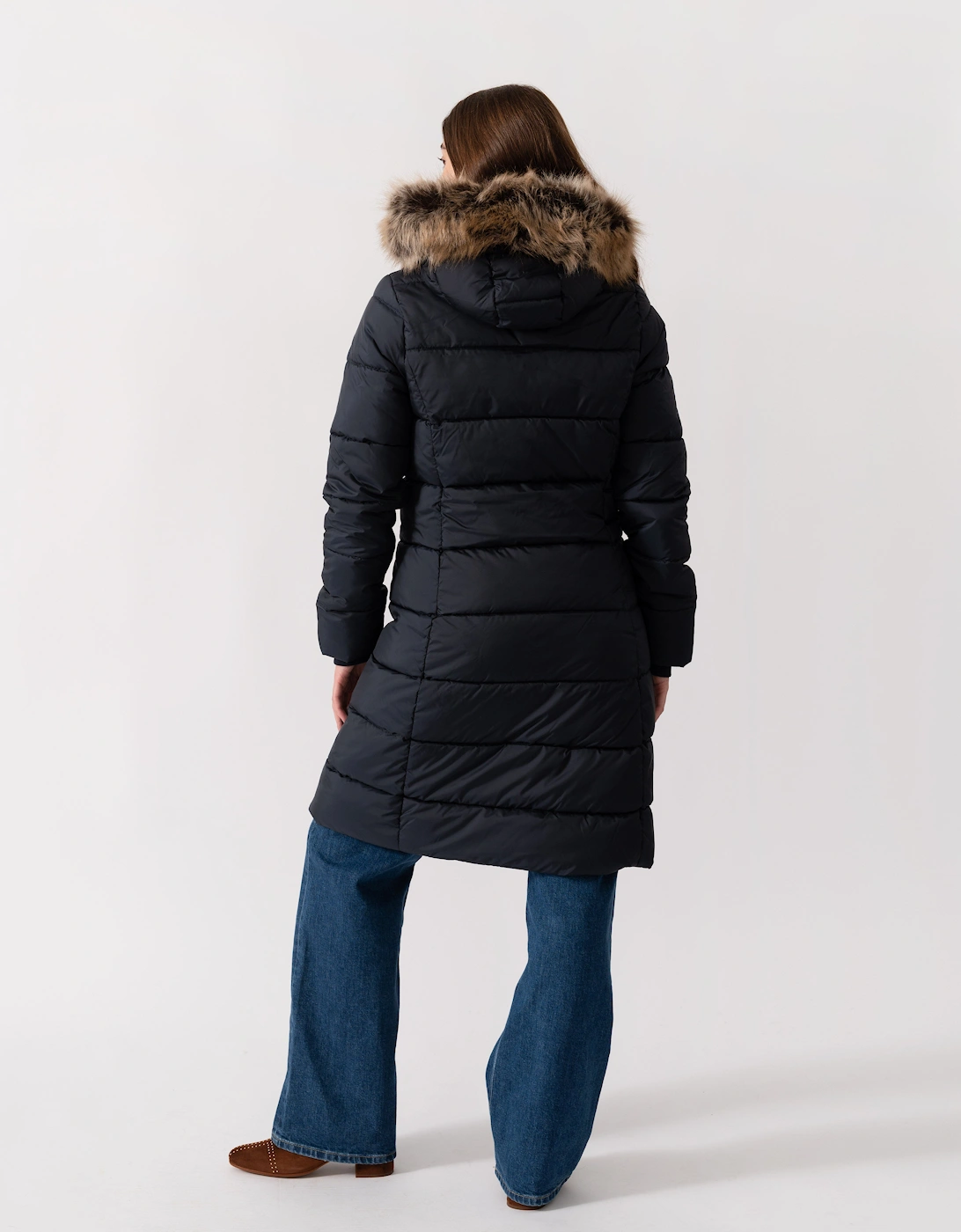 Rosoman Womens Long Puffer Jacket - Dark Navy