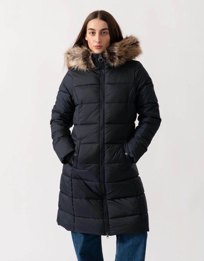 Rosoman Womens Long Puffer Jacket - Dark Navy