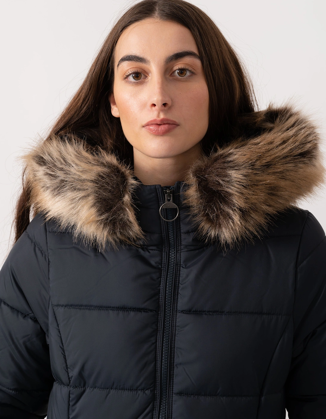 Rosoman Womens Long Puffer Jacket - Dark Navy