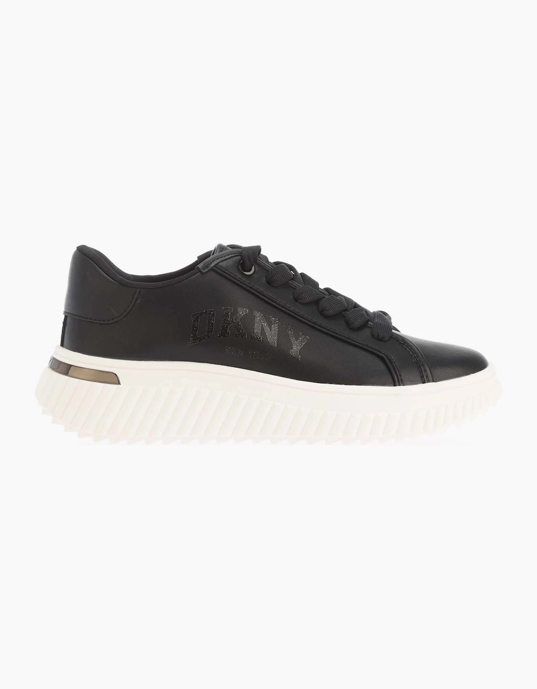 DKNY Women's Larissa Lace Up Pl Trainers - Black - Size: 4