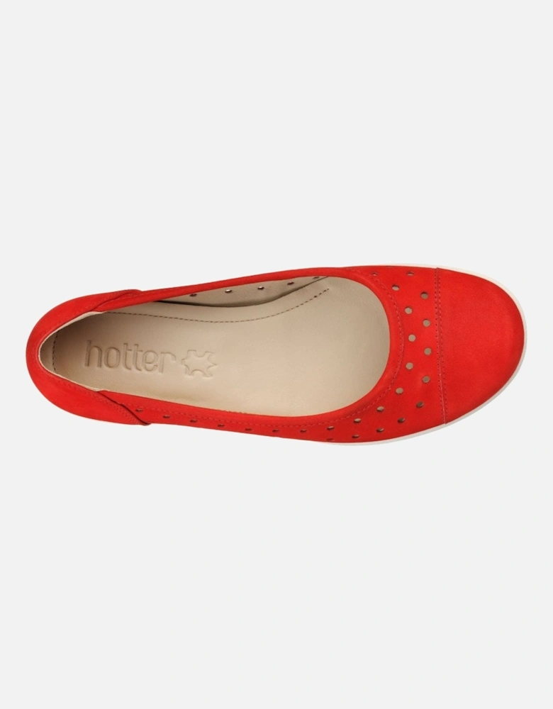 Livvy Womens Punched Detail Ballet Pumps