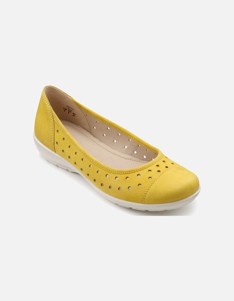 Livvy Womens Punched Detail Ballet Pumps