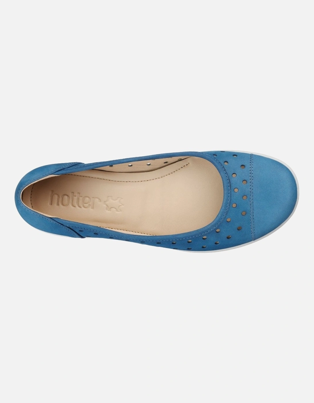 Livvy Womens Punched Detail Ballet Pumps