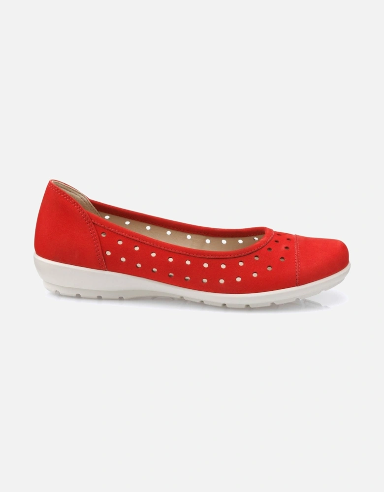 Livvy Womens Punched Detail Ballet Pumps