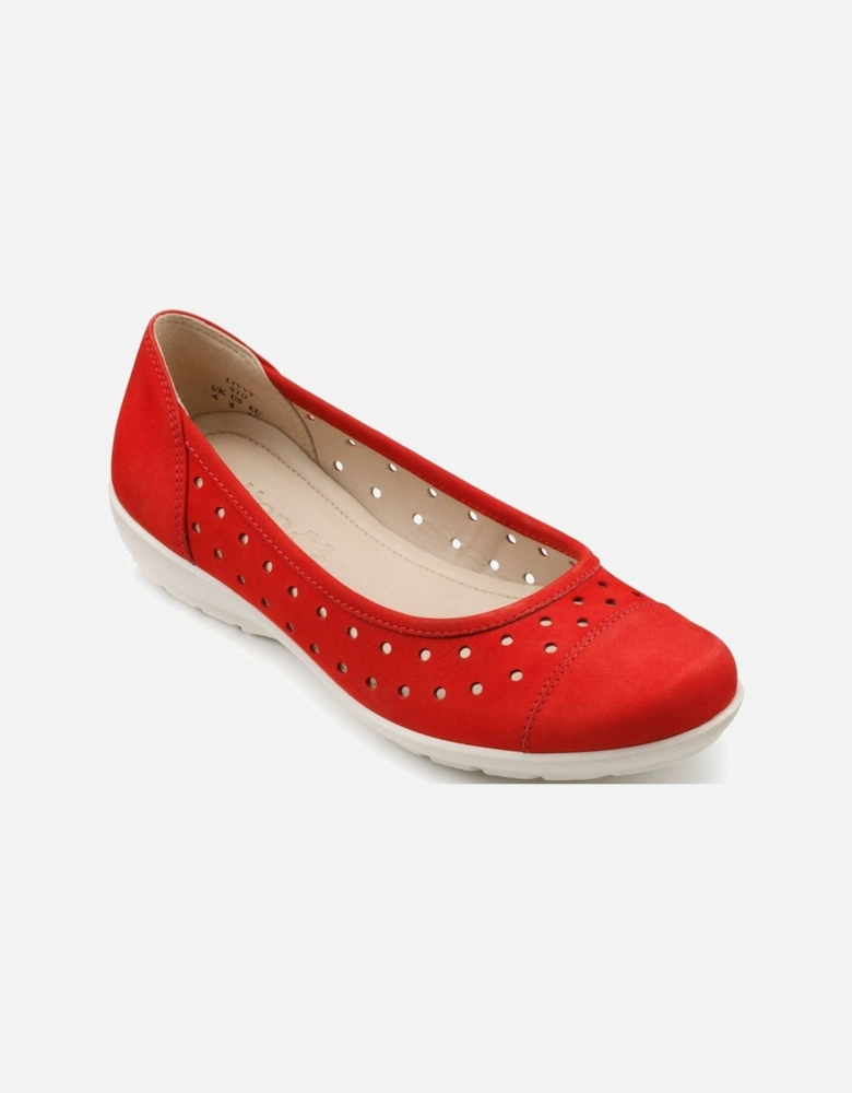 Livvy Womens Punched Detail Ballet Pumps