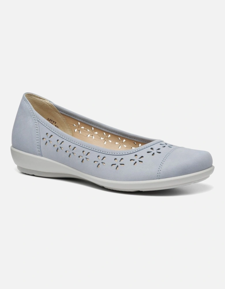 Livvy Womens Punched Detail Ballet Pumps