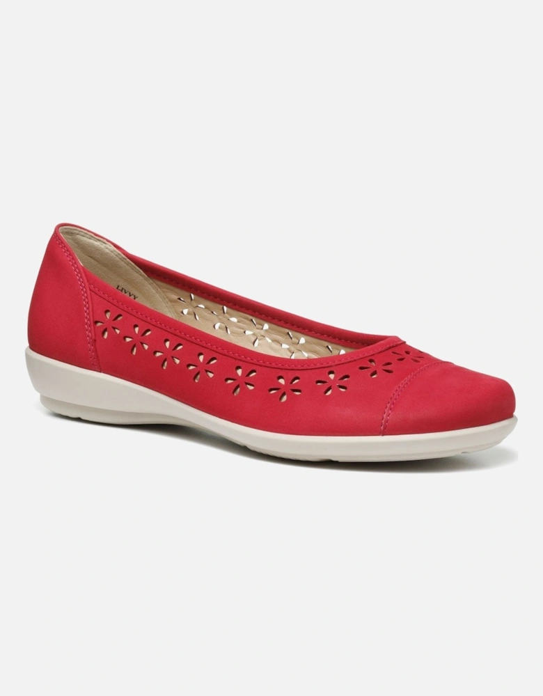 Livvy Womens Punched Detail Ballet Pumps