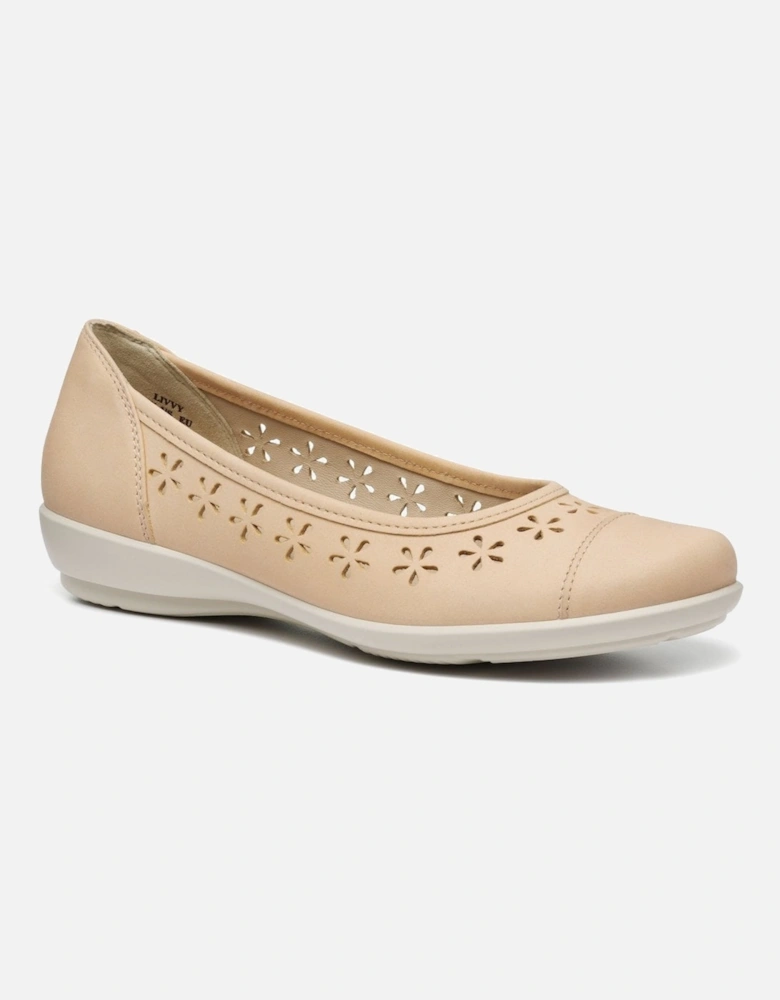 Livvy Womens Punched Detail Ballet Pumps