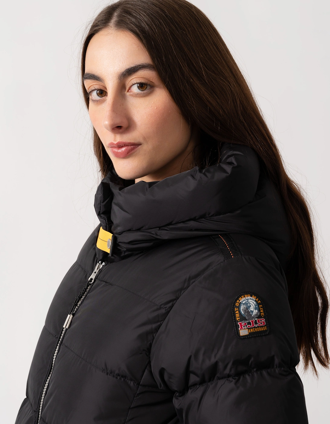 Jinny Womens Hooded Down Jacket - Black 541