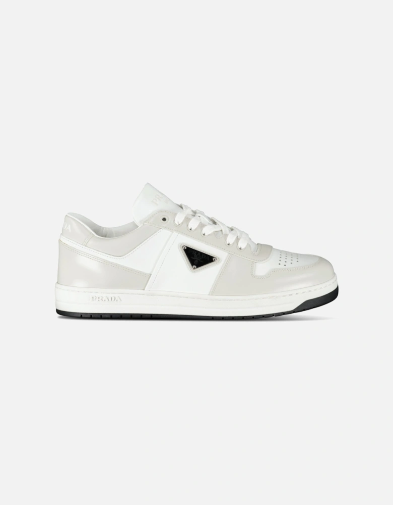Downtown Leather Low Top Trainers in White and Beige