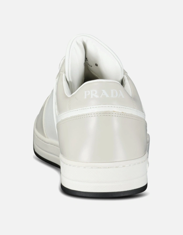 Downtown Leather Low Top Trainers in White and Beige