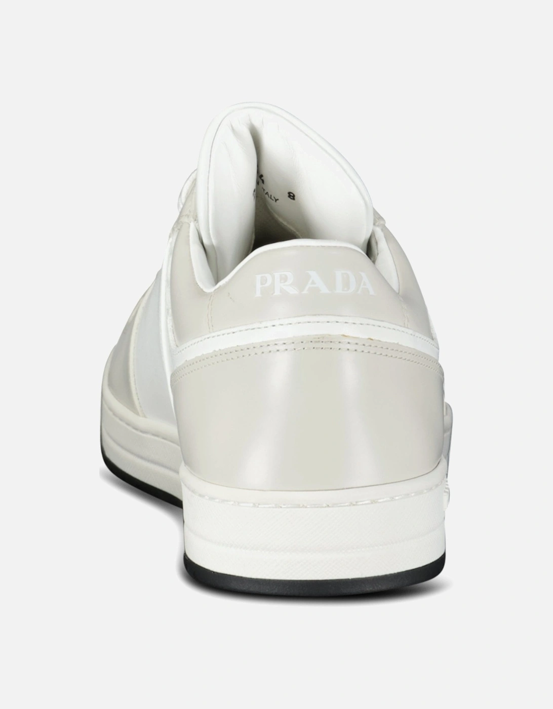 Downtown Leather Low Top Trainers in White and Beige
