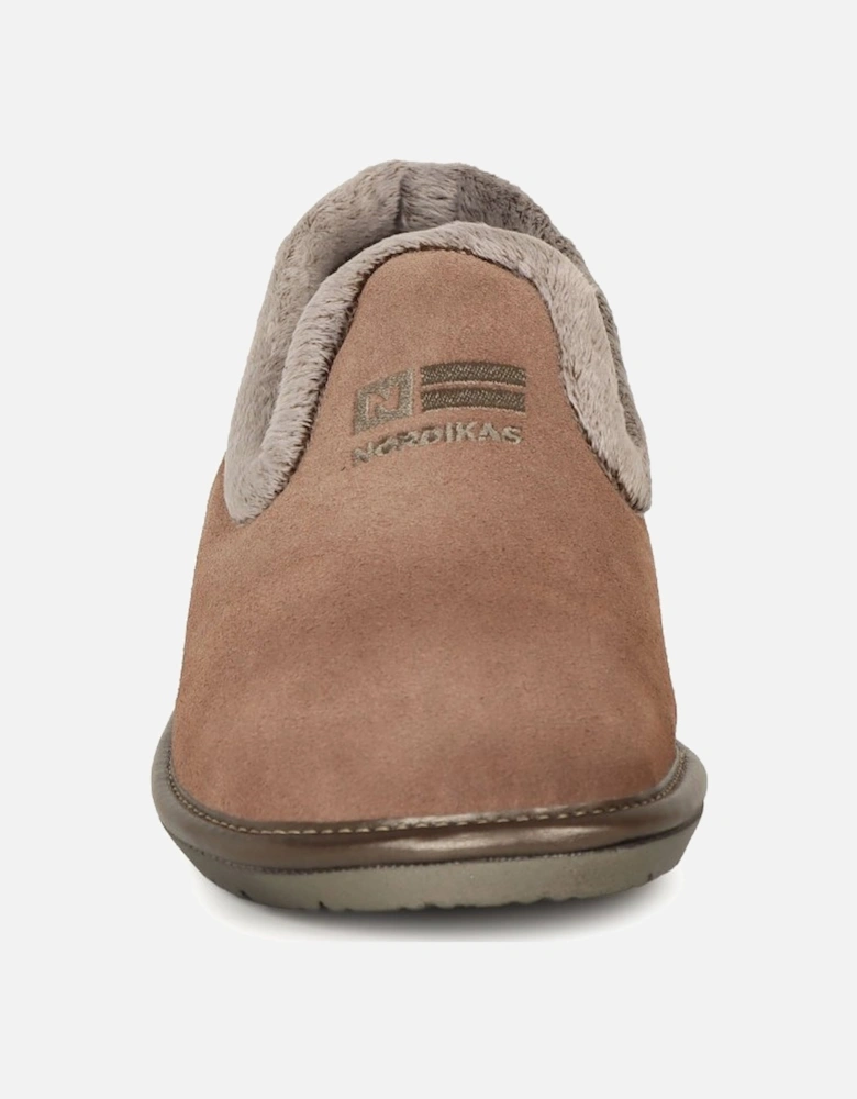 Nicola III Womens Faux Fur Lined Full Suede Slippers