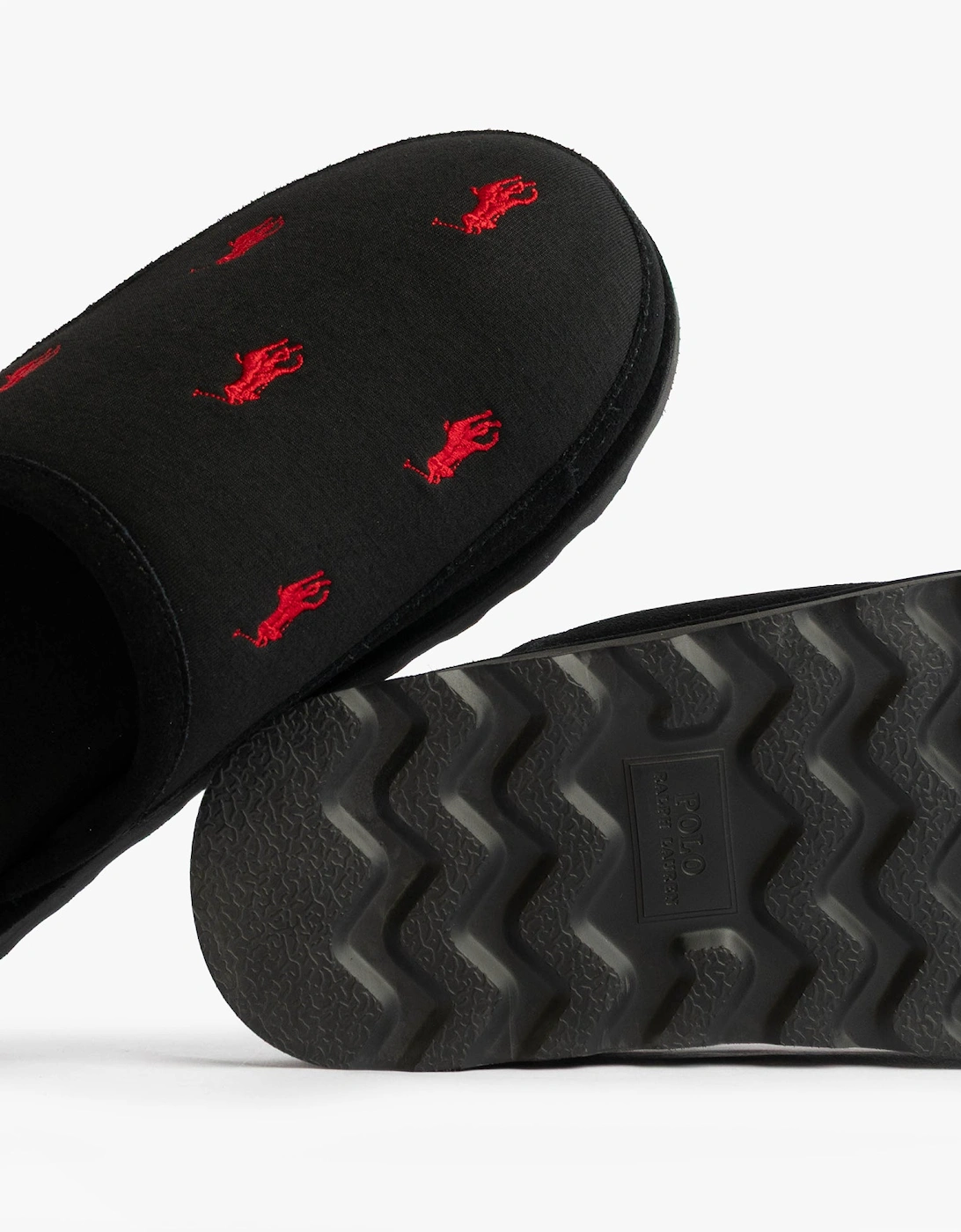 READE Suede-Trim Polo Pony Scuff Mule Slipper